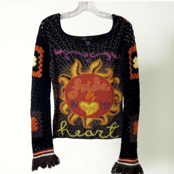 Vintage Late 90's Custo Barcelona "Frida in My Heart" Top - Picture 2 of 6